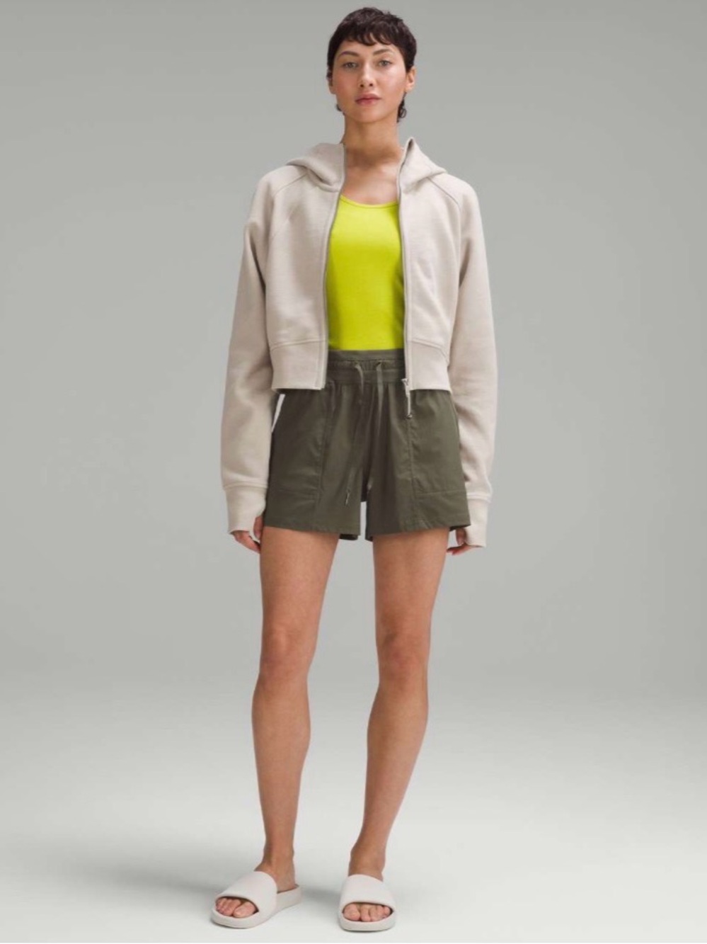 EUC Lululemon Dance Studio High-Rise Short 3.5" Army Green - Picture 2 of 8